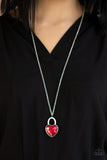 Paparazzi Locked in Love Red Necklace