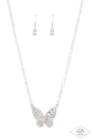 Smooth Like Flutter- Multi And 1 multi butterfly Ring 1 Necklace