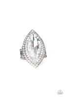 Paparazzi Jaw-Dropping Dazzle Ring-White - ChiTown Chick Bling Boutique 