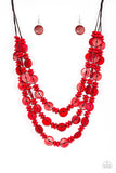 Paparazzi Barbados Bopper Red Necklace