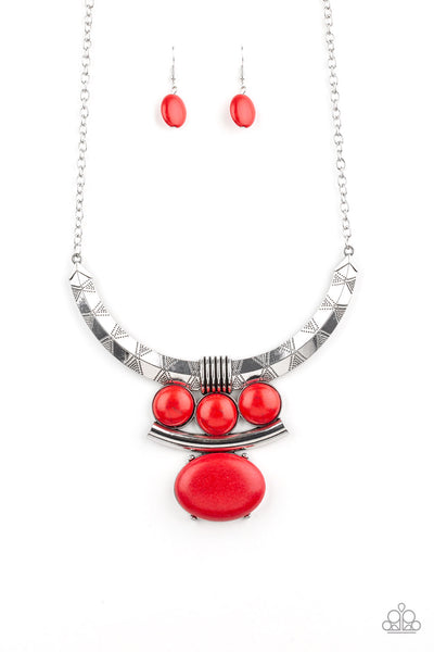 Paparazzi Commander In CHIEFETTE Red Necklace