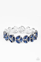 Paparazzi Gilded Gardens - Blue & Double The Drama - Blue Earrings and Bracelet Set