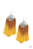 Paparazzi DIP The Scales Yellow Earrings