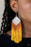 Paparazzi DIP The Scales Yellow Earrings