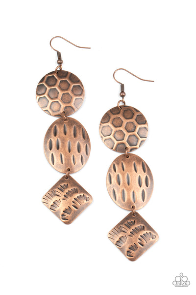 Paparazzi Mixed Movement Copper Earrings