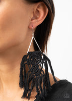 Paparazzi Modern Day Macrame' Black Earrings