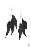 Paparazzi West Side Western Black Earrings