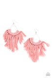 Paparazzi Wanna Piece Of MACRAME? Pink Earrings