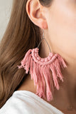 Paparazzi Wanna Piece Of MACRAME? Pink Earrings