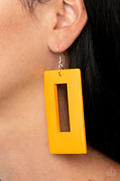 Paparazzi Totally Framed Yellow Earrings