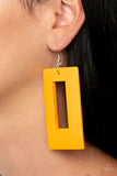 Paparazzi Totally Framed Yellow Earrings