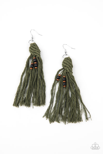 Paparazzi Beach Bash Green Earrings