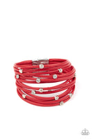 Paparazzi Fearlessly Layered Red Bracelet