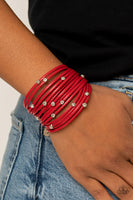 Paparazzi Fearlessly Layered Red Bracelet