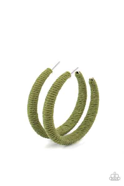 Paparazzi TWINE and Dine Green Earrings