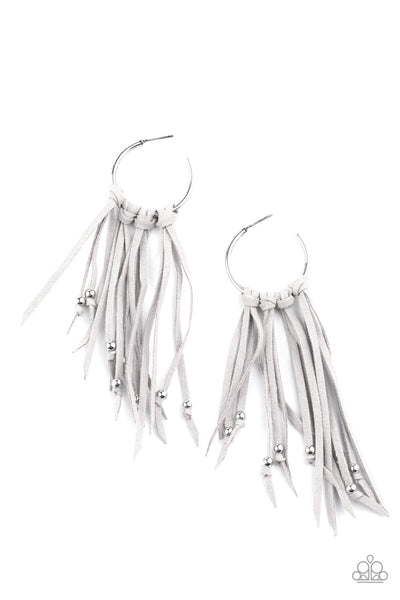 Paparazzi No Place Like HOMESPUN Silver Earrings