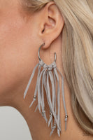 Paparazzi No Place Like HOMESPUN Silver Earrings