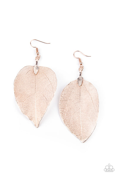 Paparazzi Leafy Legacy Rose Gold Earrings