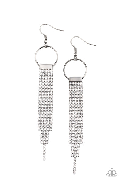 Paparazzi Tapered Twinkle White Earrings