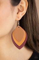 Paparazzi Light as a LEATHER Red Earrings