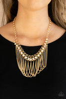 Paparazzi Flaunt Your Fringe Gold Necklace