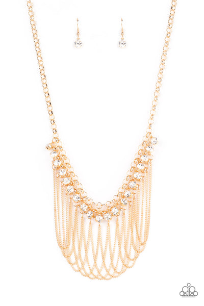 Paparazzi Flaunt Your Fringe Gold Necklace