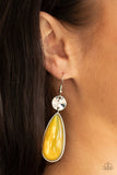 Paparazzi Jaw-Dropping Drama Yellow Earrings