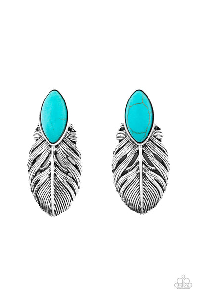 Paparazzi Rural Roadrunner Blue Earrings