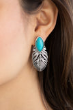 Paparazzi Rural Roadrunner Blue Earrings