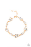 Paparazzi Social GLISTENING - Gold & Gorgeously Glistening - Gold Necklace and Bracelet Set