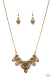 Paparazzi Rustic Smolder Brass Necklace