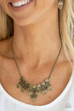 Paparazzi Rustic Smolder Brass Necklace