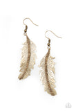 Paparazzi Fearless Flock Brass Earrings