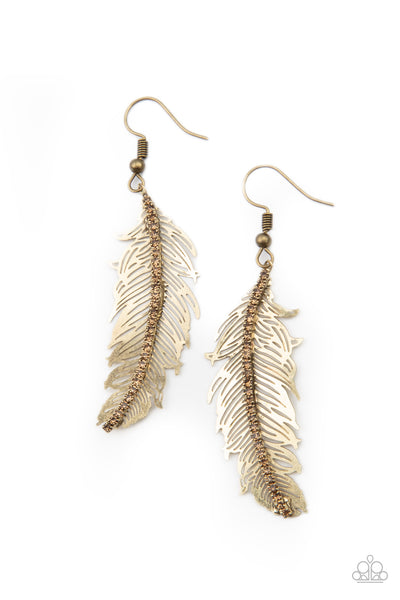 Paparazzi Fearless Flock Brass Earrings