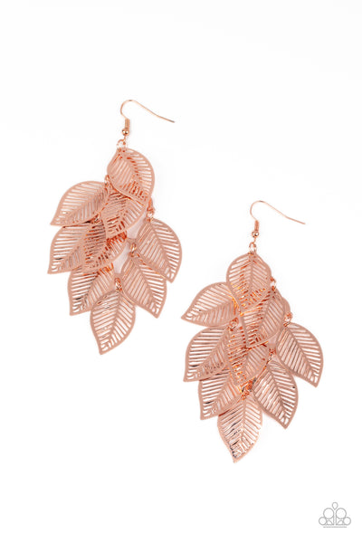 Paparazzi Limitlessly Leafy Copper Earrings