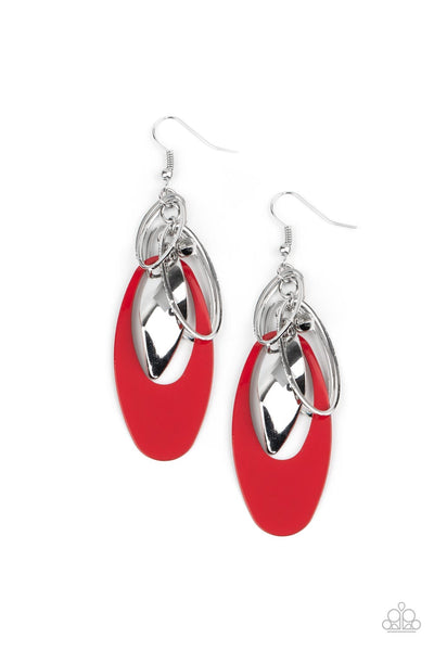 Paparazzi Ambitious Allure Red Earrings