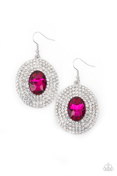 Paparazzi FIERCE Field - Pink Earrings