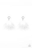 Paparazzi BOA Down White Earrings