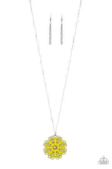 Paparazzi Spin Your PINWHEELS Yellow Necklace