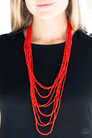 Paparazzi Totally Tonga Necklace- Red - ChiTown Chick Bling Boutique 