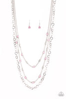 Paparazzi Metro Mixer Necklace- Pink - ChiTown Chick Bling Boutique 