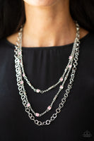 Paparazzi Metro Mixer Necklace- Pink - ChiTown Chick Bling Boutique 