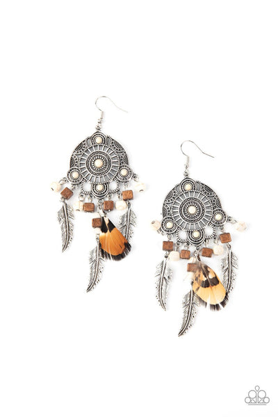 Paparazzi Desert Plains White Earrings