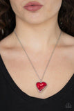 Paparazzi Heart Flutter Red Necklace