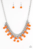 Paparazzi Friday Night Fringe Orange Necklace