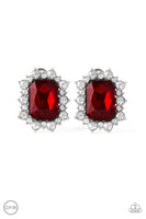 Paparazzi Prime Time Shimmer Red Clip-On Earrings