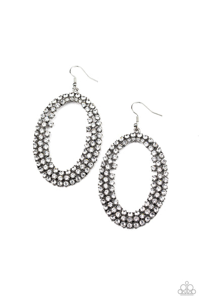 Paparazzi Radical Razzle White Earrings - Life Of The Party