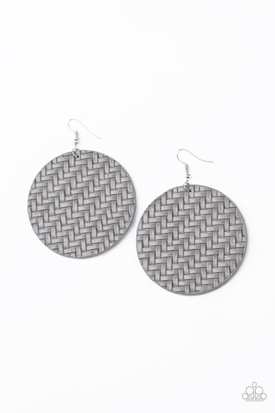 Paparazzi Plaited Plains Silver Earrings