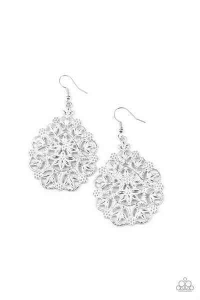 Paparazzi Floral Affair White Earrings