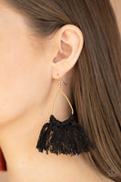 Paparazzi Tassel Treat Black Earrings